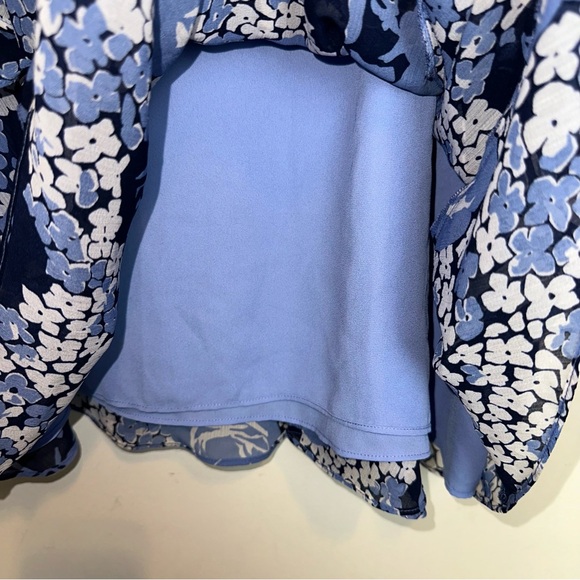 Lauren Ralph Lauren Women’s 16 Floral Tiered Lined Skirt Blue Preppy Casual Y2K - Picture 4 of 10